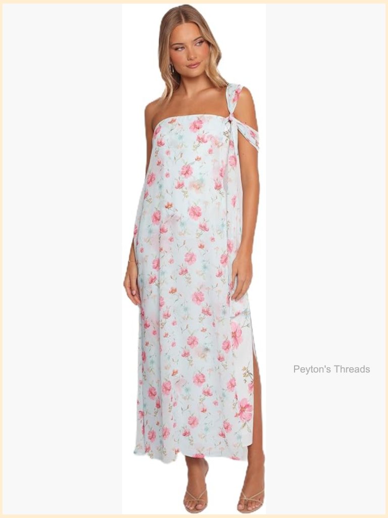 Maxi A-Line Dress With Square Neck And Sleeveless Design